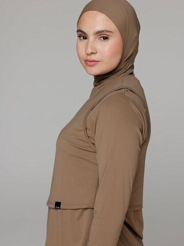 SIYA Swimwear T-Shirt Badeanzug 'Hijab' in Braun