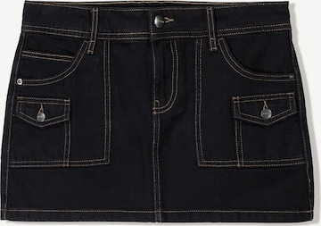 BershkaSuknja - crna boja: prednji dio