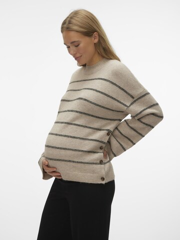 MAMALICIOUS Pullover 'ABBY' in Beige: predná strana