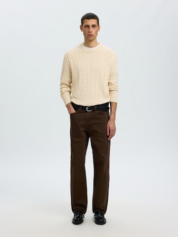 SELECTED - Pullover 'SLMBRAUN' em bege