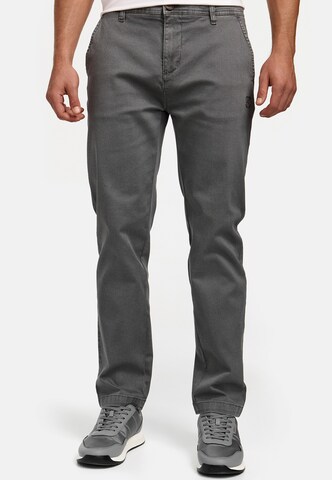 INDICODE JEANS Regular Chinohose 'Gabrin' in Grau: Vorderseite