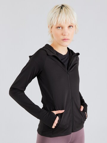 4F Sports sweat jacket in Black: front