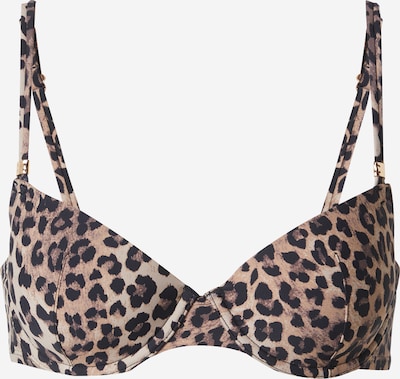 Bikinio viršutinė dalis 'Animalia' iš Hunkemöller, spalva – ruda / brokato spalva / juoda, Prekių apžvalga