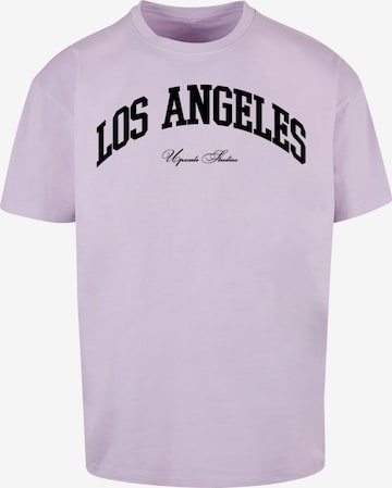 T-Shirt 'L.A. College' MT Upscale en violet : devant