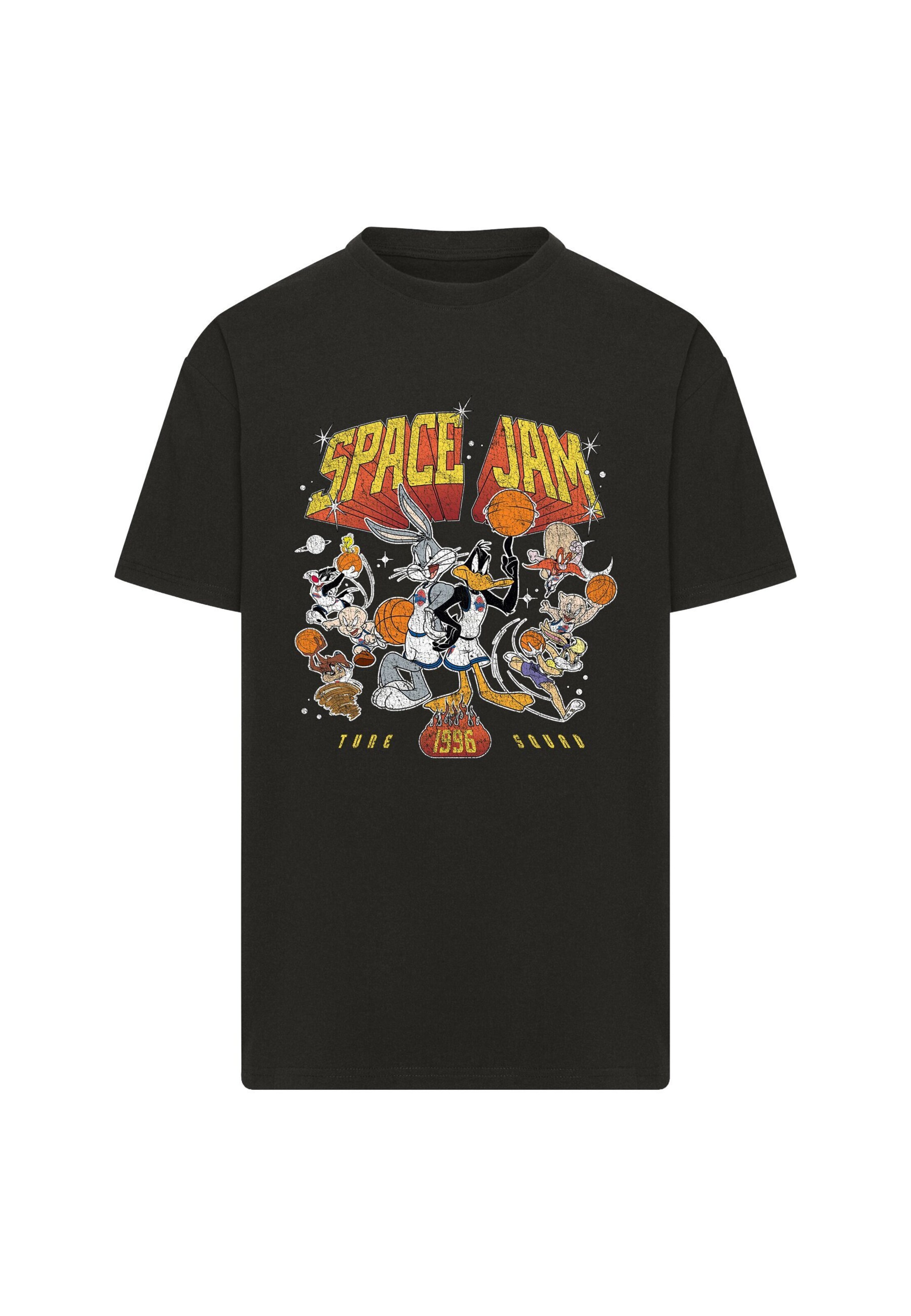 Maglietta 'Space Jam Tune Squad' di Merchcode in nero: frontale