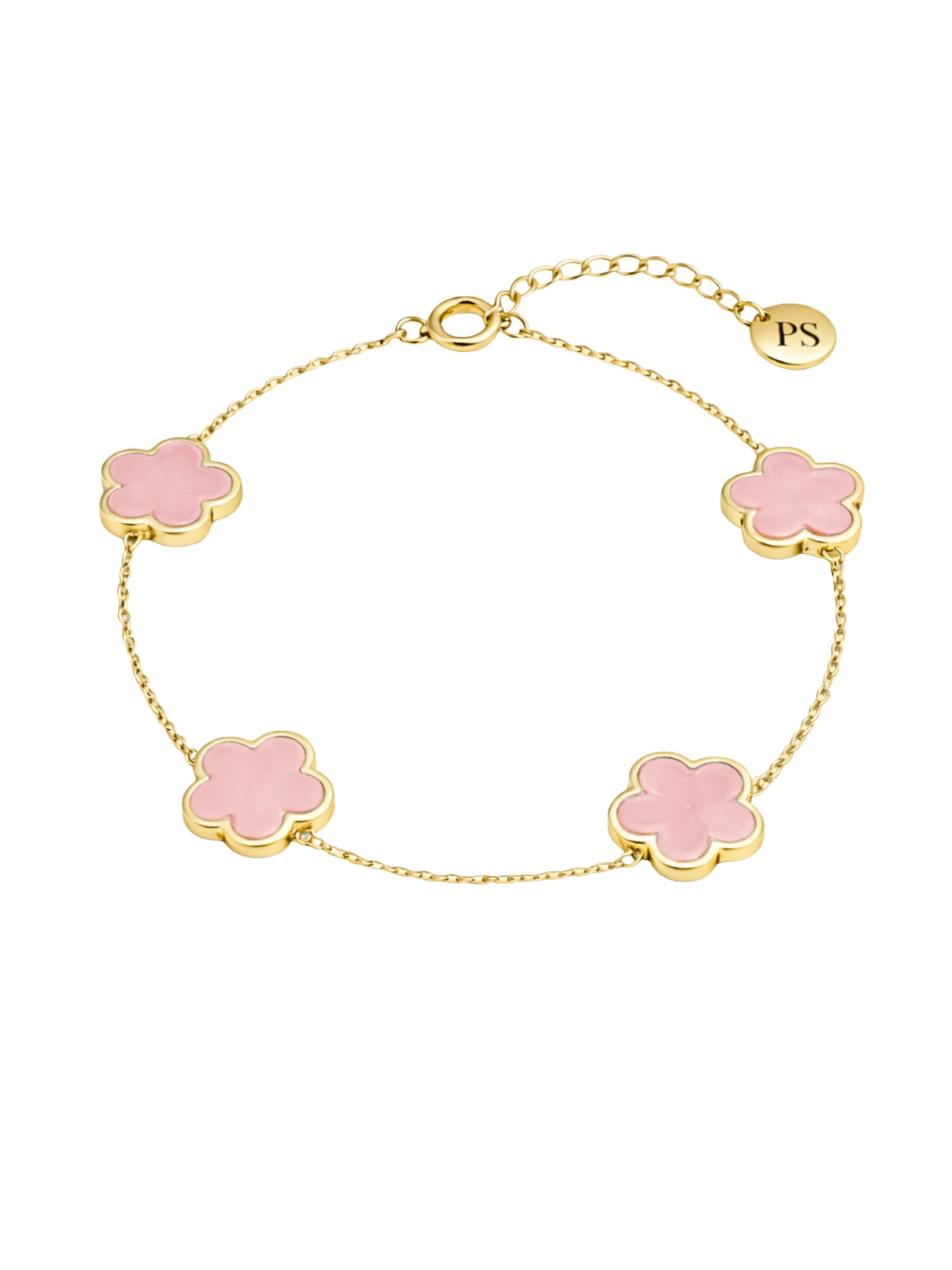Pure Schmuck Bracelet 'Clover Rosa' in Gold: front