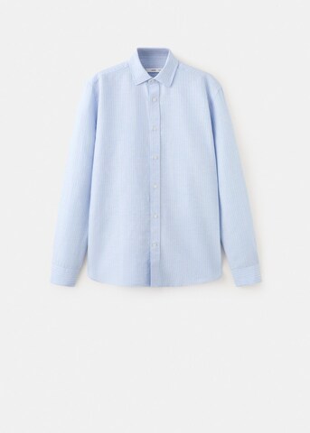 MANGO MAN Regular fit Button Up Shirt 'Rug ' in Blue
