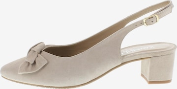 XAVER LUIS Schuhmanufaktur Slingpumps 'ISAR' in Beige: Vorderseite