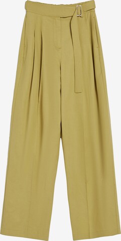 Bershka Loose fit Pleat-Front Pants in Green: front