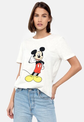 Recovered Shirt 'Mickey Mouse Phone' in Beige