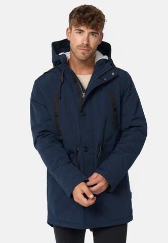 INDICODE JEANS Tussenparka 'Benicio' in Blauw: voorkant