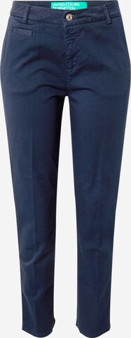 UNITED COLORS OF BENETTON Regular Pleated Pants in Blue: front