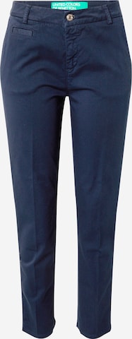 UNITED COLORS OF BENETTON Trousers with creases in Blue: front