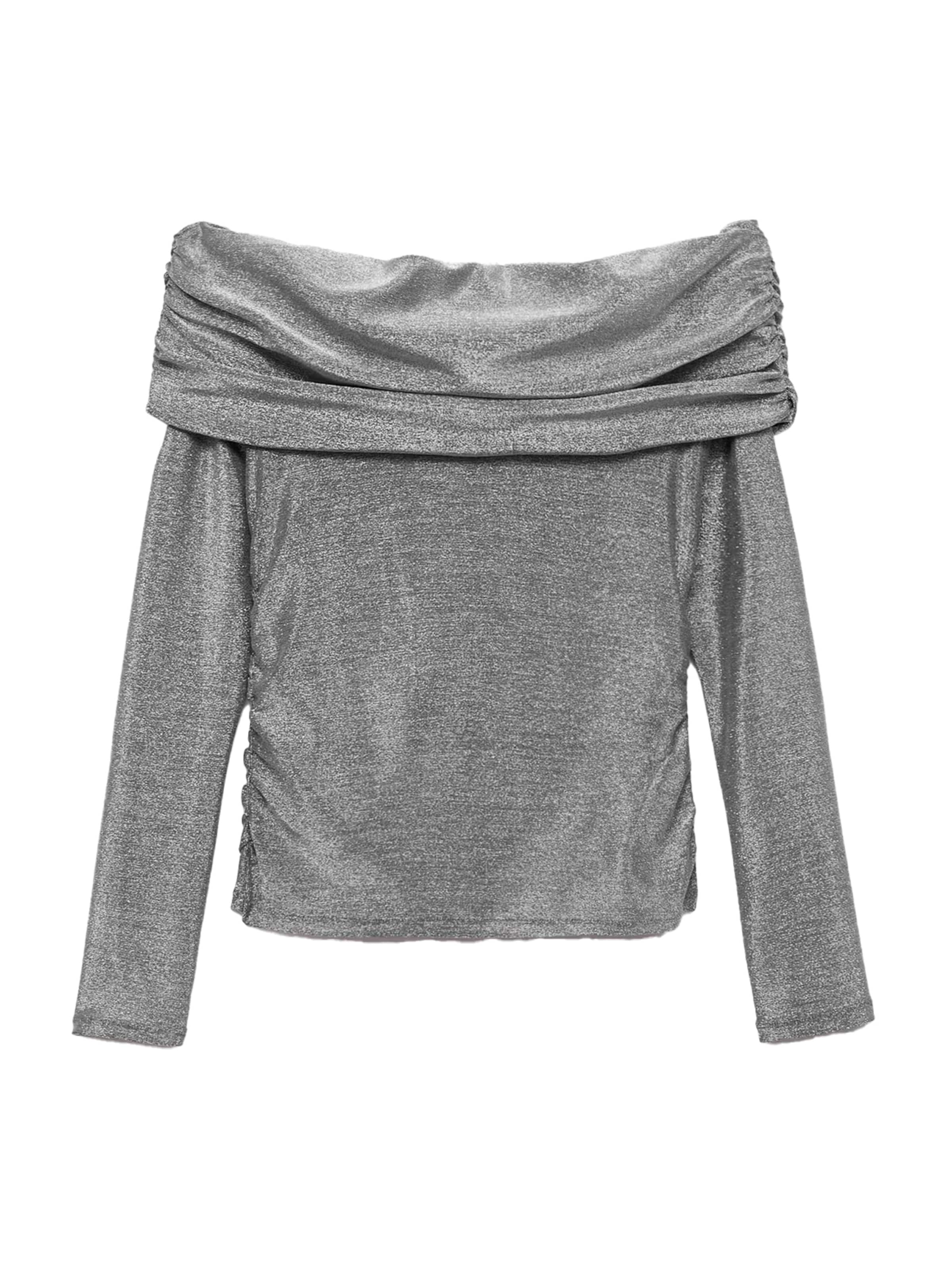 MANGO Shirt 'XTOM' in Zilver: voorkant