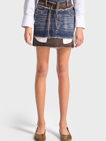 IT'S BASIC Rok 'Layered Mini Denim Skirt' in Blauw