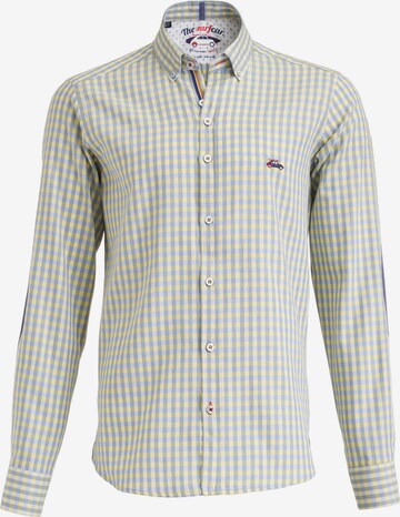 The Surfcar Button Up Shirt in Yellow: front