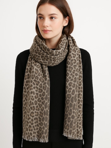 COLLEZIONE ALESSANDRO Schal 'Leopardino' in Braun: Vorderseite