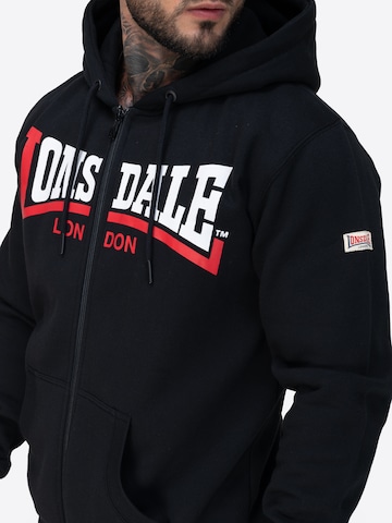 LONSDALE Bluza rozpinana 'Garrigill' w kolorze czarny