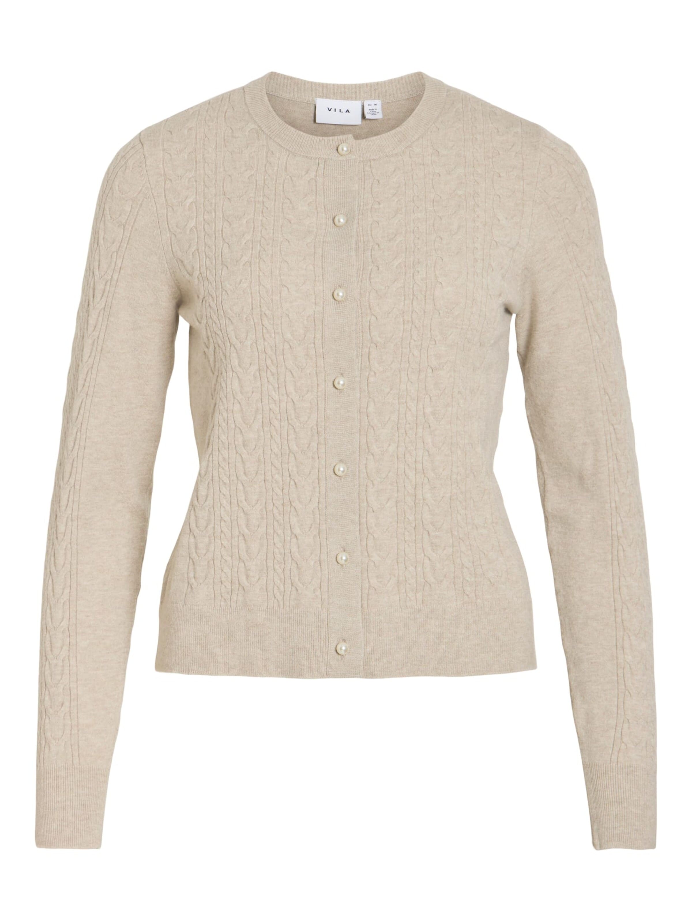 VILA Gebreid vest 'kerry' in Beige: voorkant