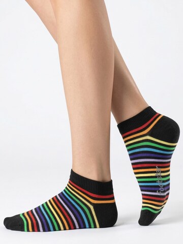 footstar Ankle Socks 'Ringel' in Black: front