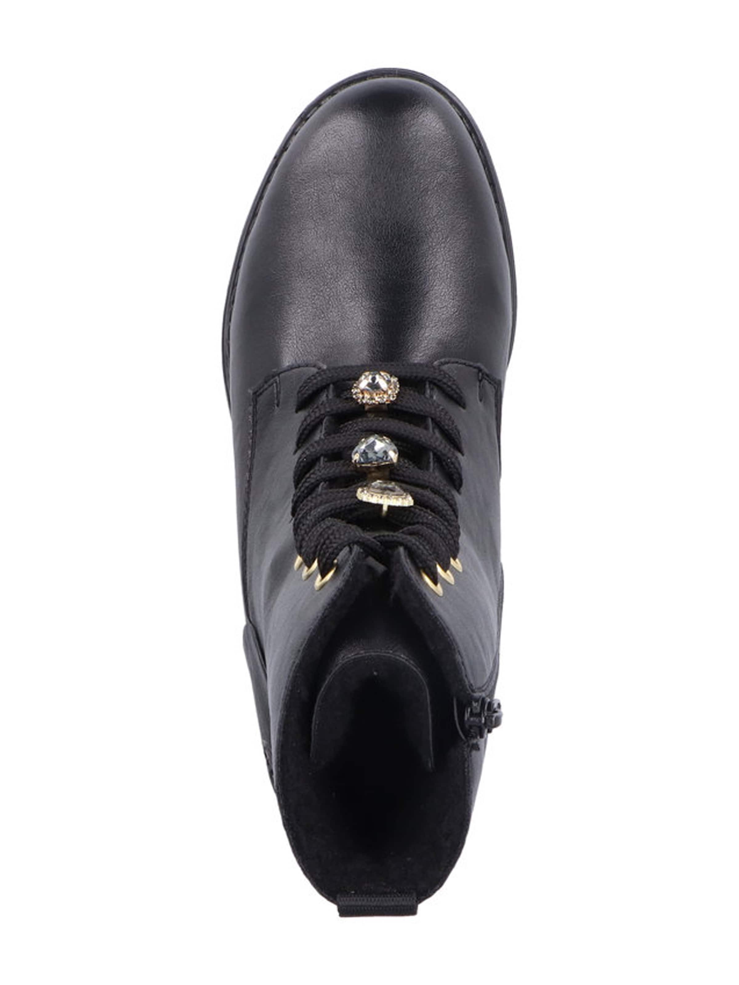 Rieker Lace-Up Ankle Boots in Black