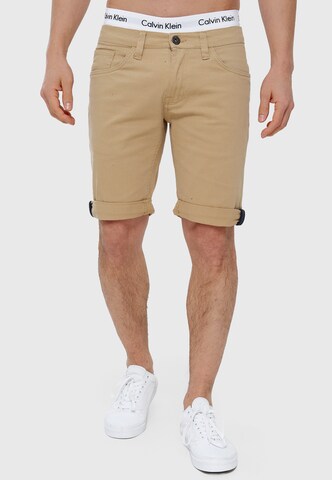 INDICODE JEANS Regular Trousers 'Villeurbanne' in Beige: front