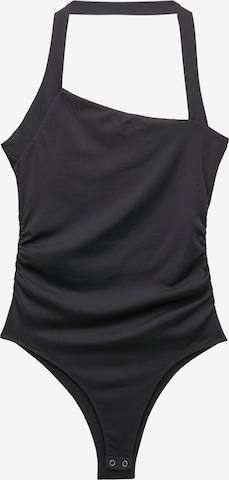 Pull&BearBodi majica - crna boja: prednji dio