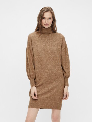 PIECES Knitted dress 'Fabia' in Brown: front