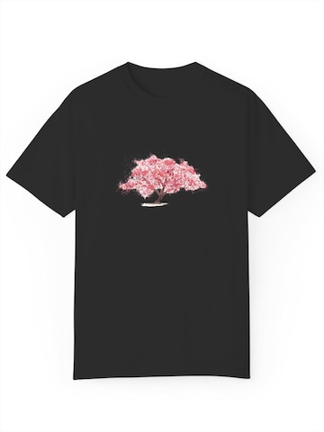 T-shirt 'Women's Summer Casual Cotton T-Shirt with Cherry Blossoms Print' GORHEY en noir