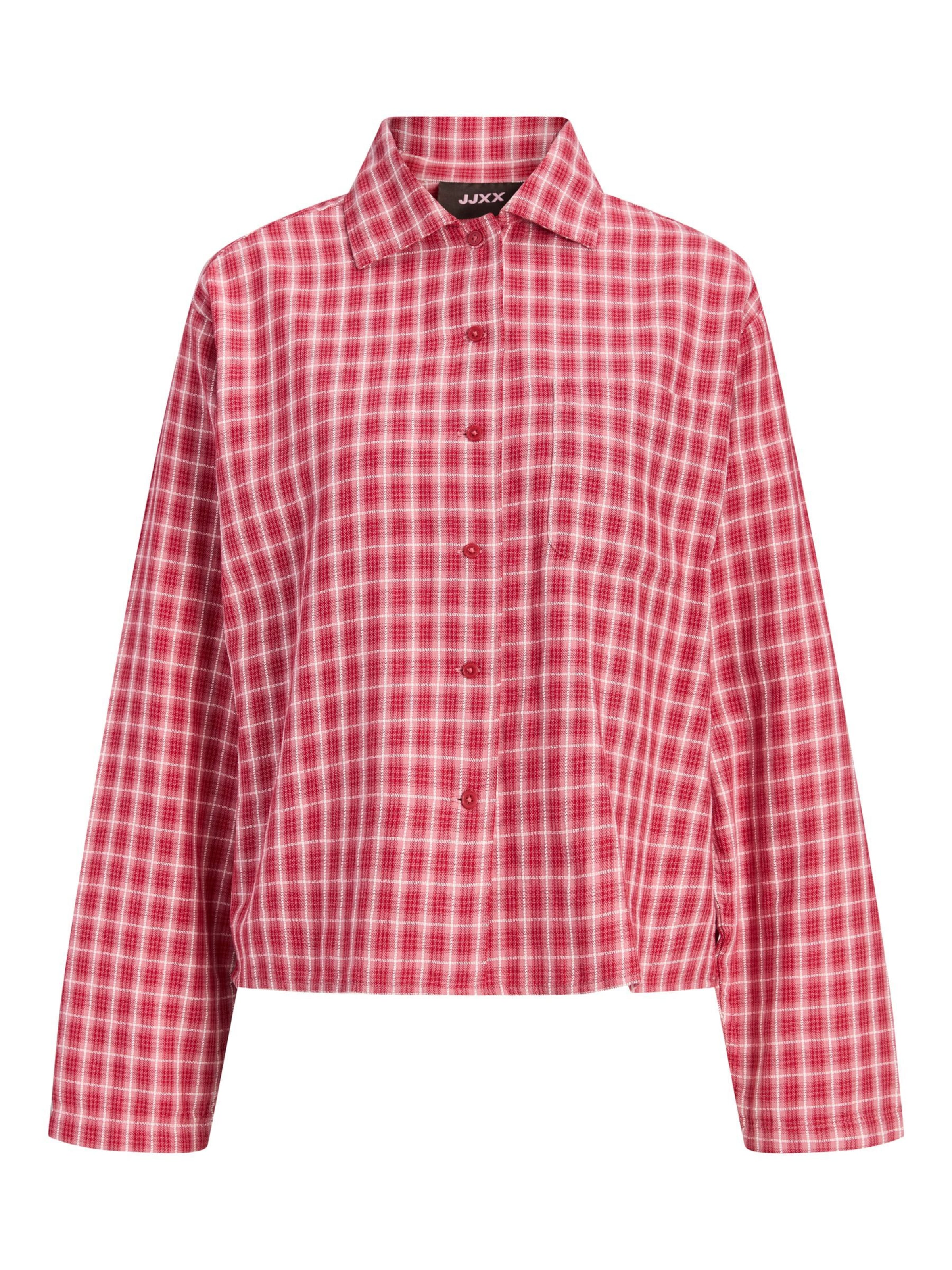 JJXX Chemisier 'JXSavona' en rose / rouge / blanc, Vue avec produit