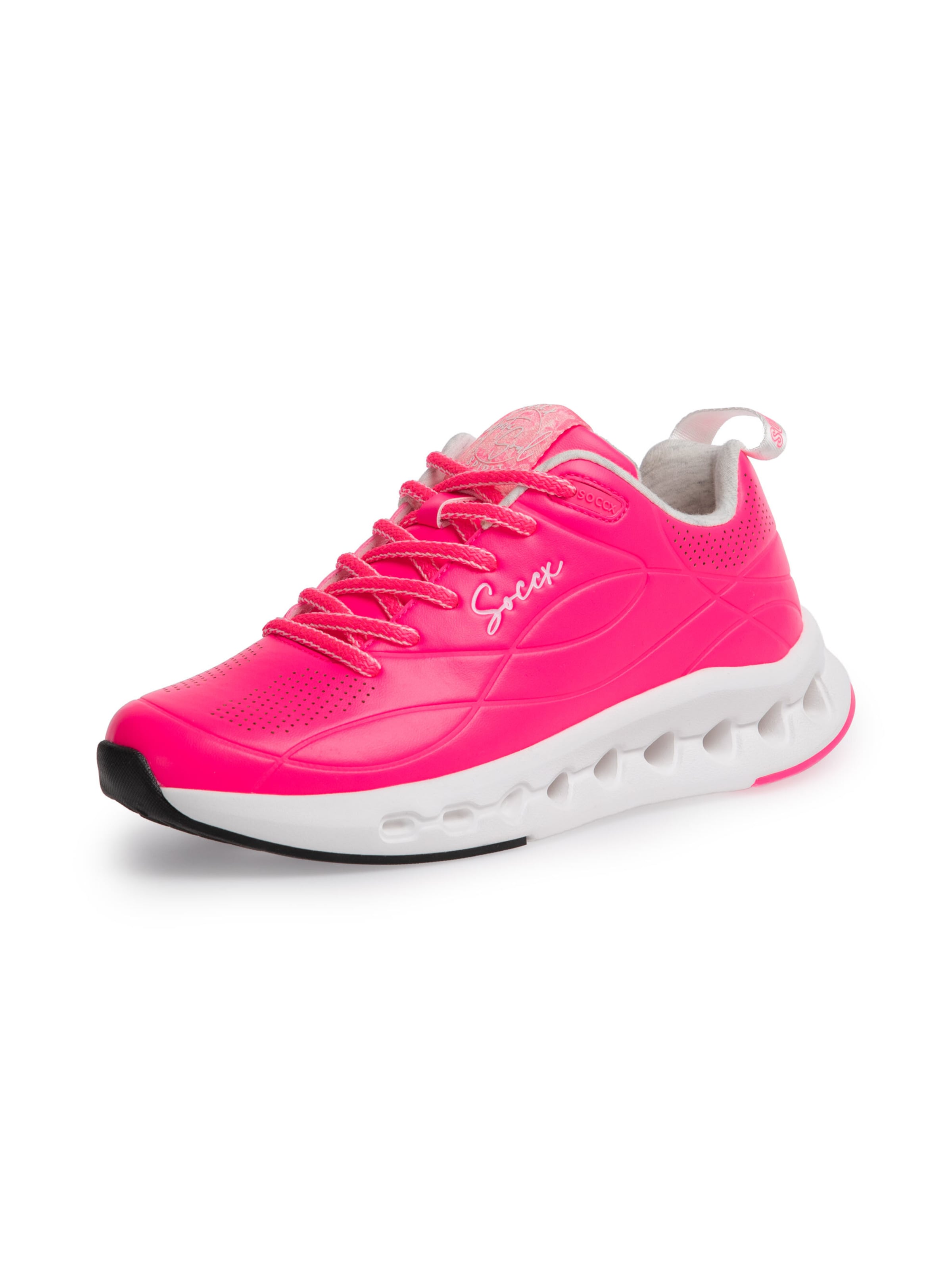 Soccx Sneaker mit Linienprägung in Pink: Vorderseite
