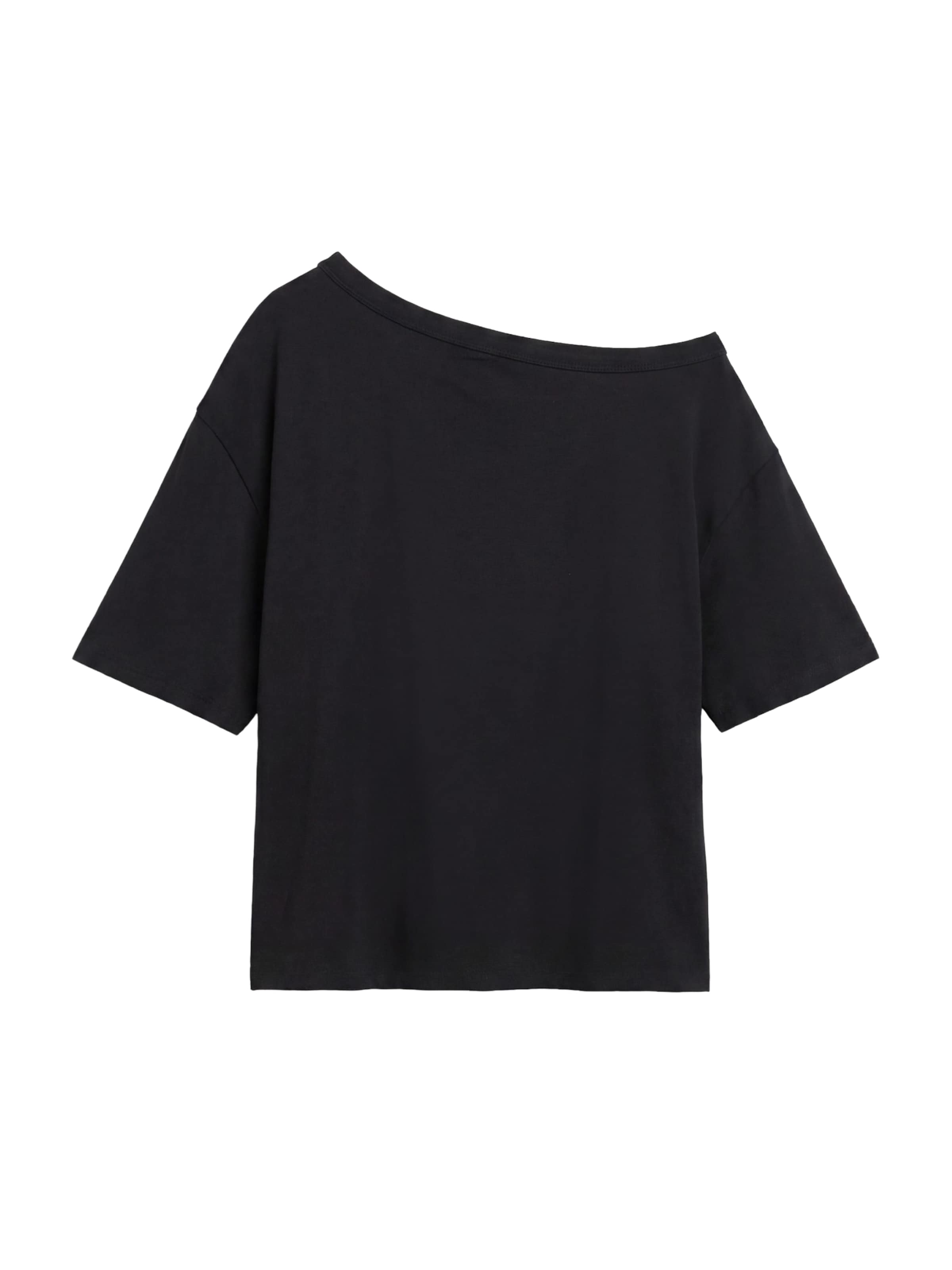 Pull&Bear Тениска в черно: отпред
