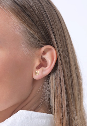 ELLI PREMIUM Earrings 'Hufeisen' in Gold: front