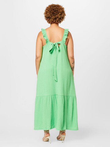 PIECES Curve Poletna obleka | zelena barva