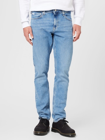 Calvin Klein Jeans Slimfit Jeans in Blauw: voorkant