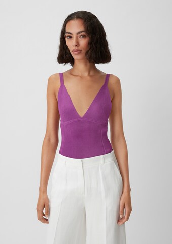 COMMA Knitted Top in Purple: front
