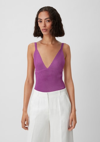 COMMA Knitted Top in Purple: front