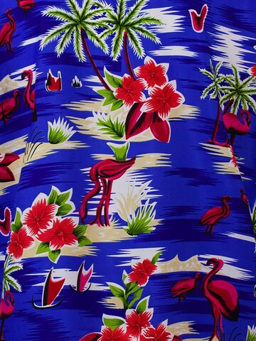 King Kameha Scarf 'Flamingos' in Blue