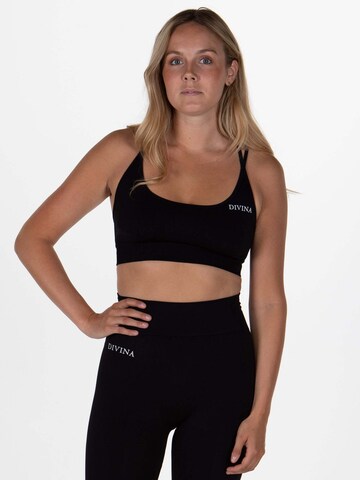Divina Bustier Sport-BH 'Prime' in Schwarz: Vorderseite