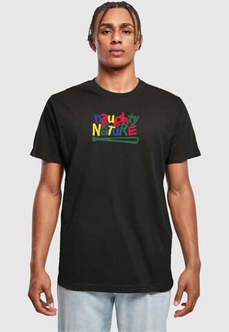 Merchcode Shirt 'Naughty By Nature' in Zwart: voorkant