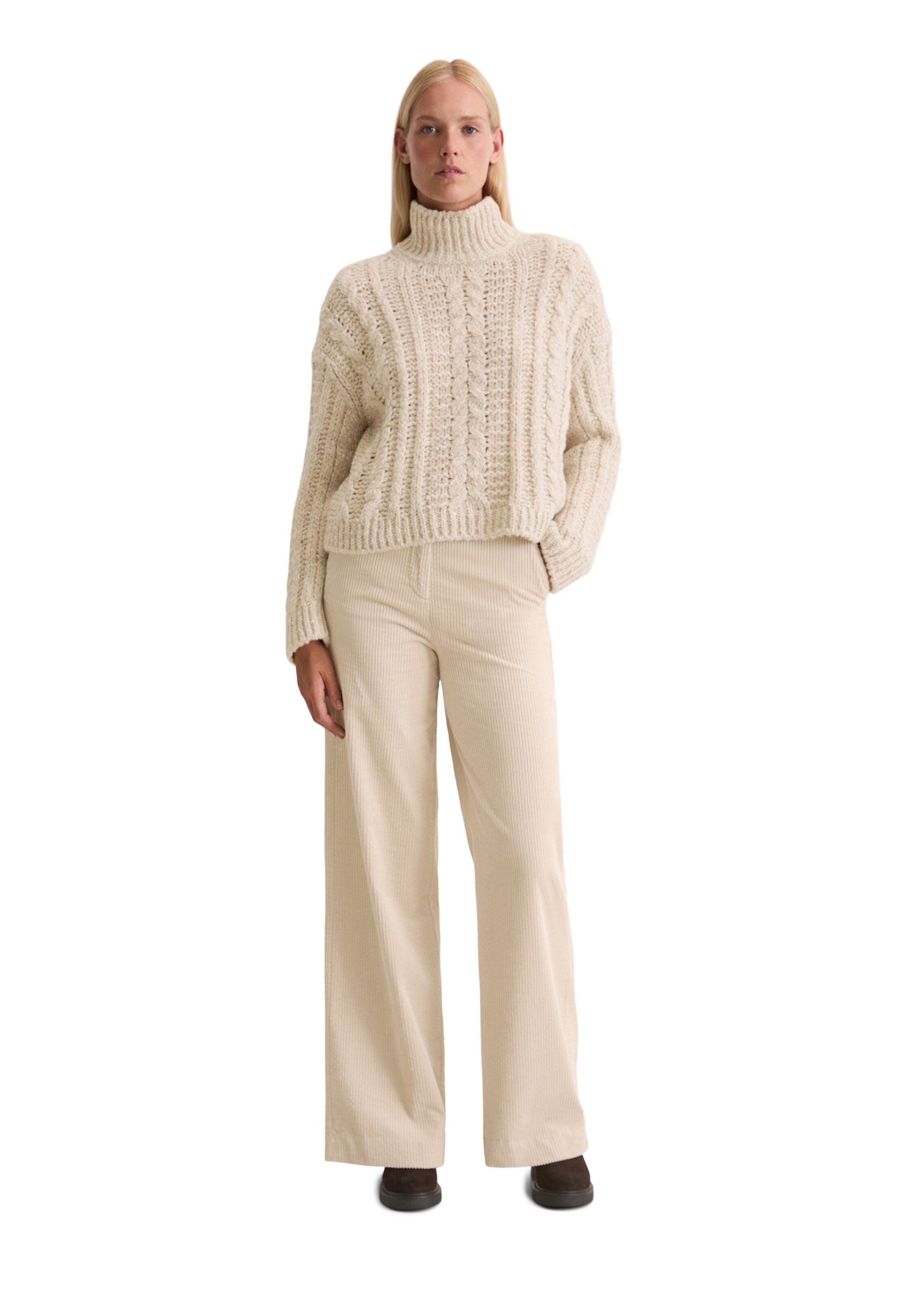 Marc O'Polo Sweater ' aus Alpakawolle-Baumwolle-Merinowolle-Mix ' in Beige