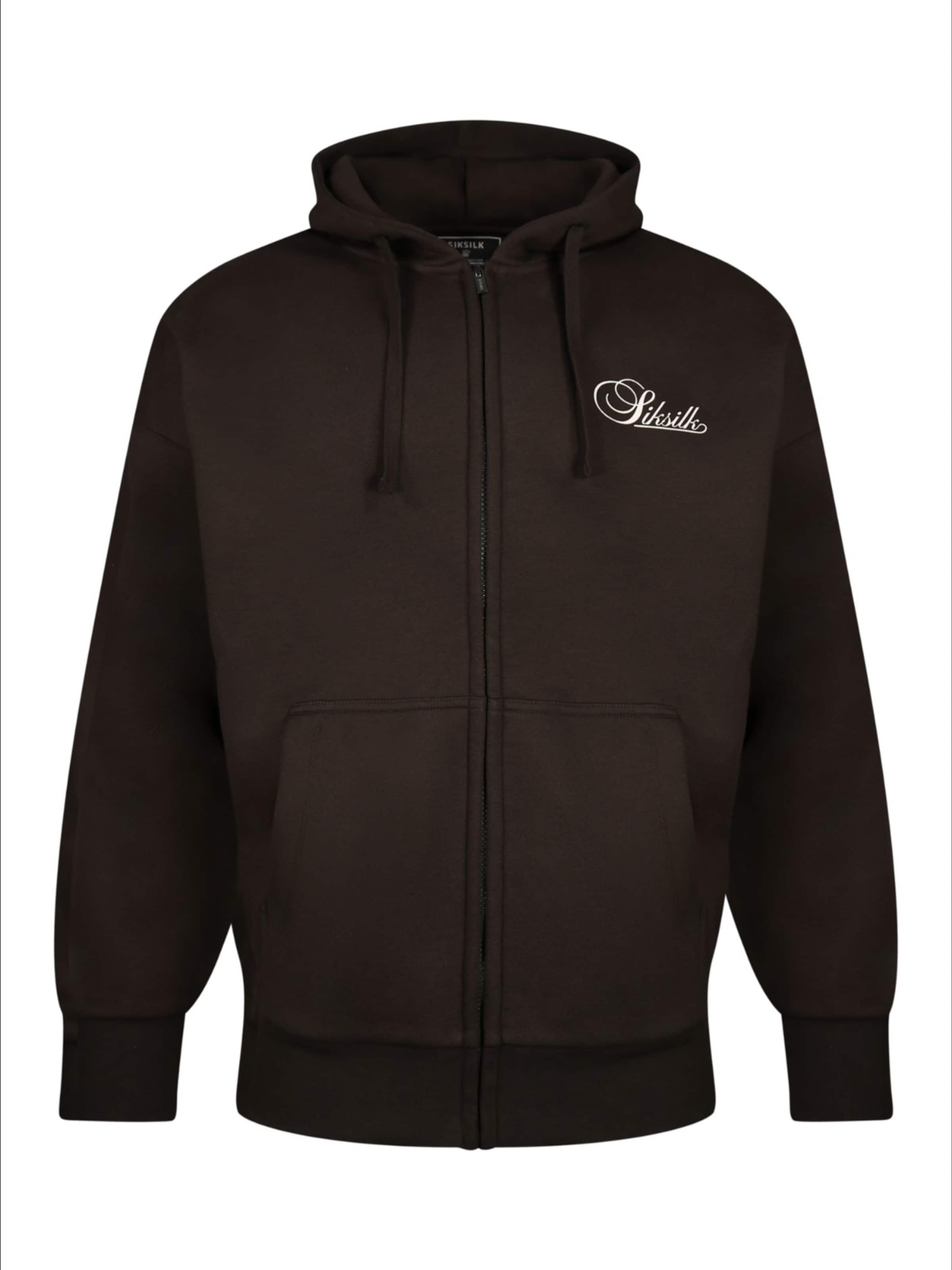 SikSilk Sweatvest 'Essentials Full Zip Hoodie' in Bruin: voorkant
