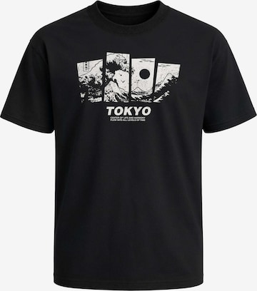 Neverless Shirt 'Tokyo Wave' in Schwarz: Vorderseite