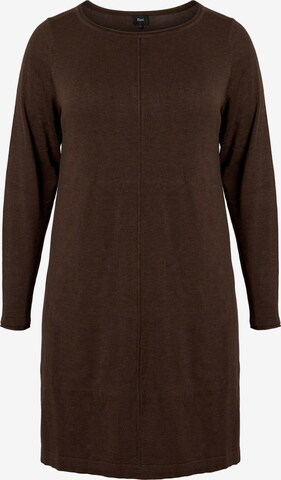 Zizzi Knitted dress 'MSHAPE' in Brown: front