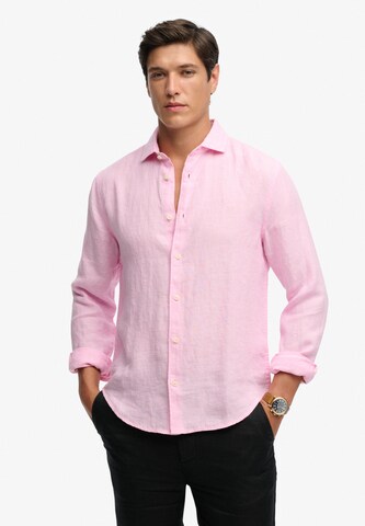 Coupe regular Chemise Superdry & Co en rose : devant