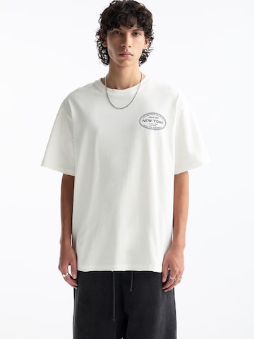 T-Shirt Pull&Bear en blanc : devant