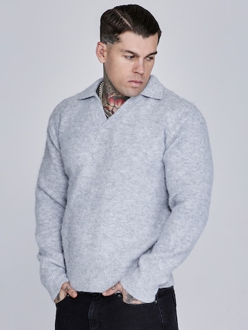 Pull-over SikSilk en gris : devant