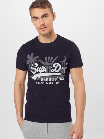 T-Shirt Superdry en noir : devant