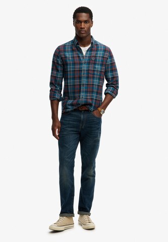 Superdry Comfort fit Button Up Shirt in Blue