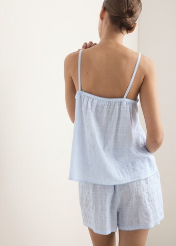 MANGO Short Pajama Set 'Sienna' in Blue